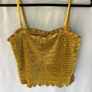 Mustard yellow crop tank top